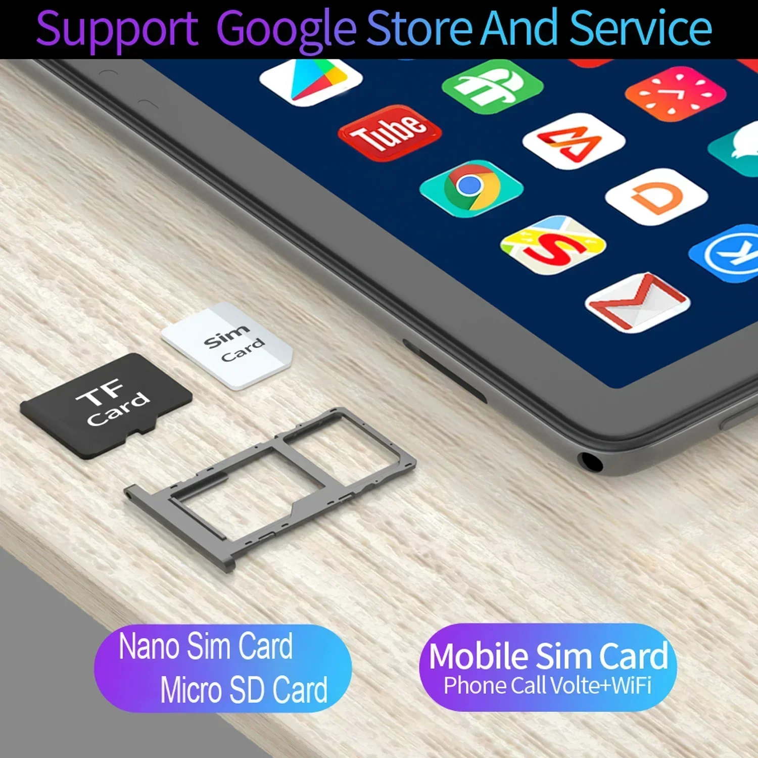 Nowość! Tablet Android 10,1 cala, Google Play, Octa Core, podwójne kamery, Dual SIM, funkcja telefonowania 3G, wersja globalna, 4 GB RAM, 64 GB