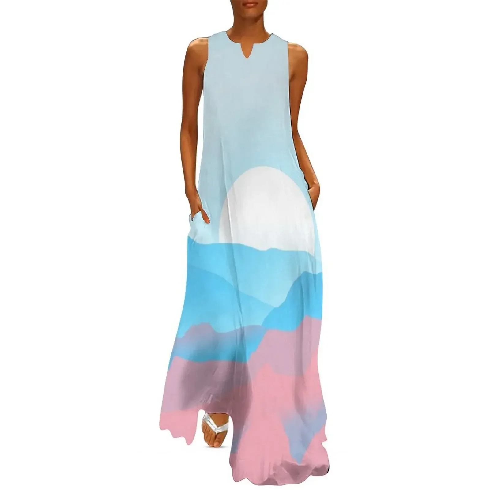 

Trans Pride Sunrise Landscape Long Dress sexy short dresses daring women's clothing trend 2025 dress Dress