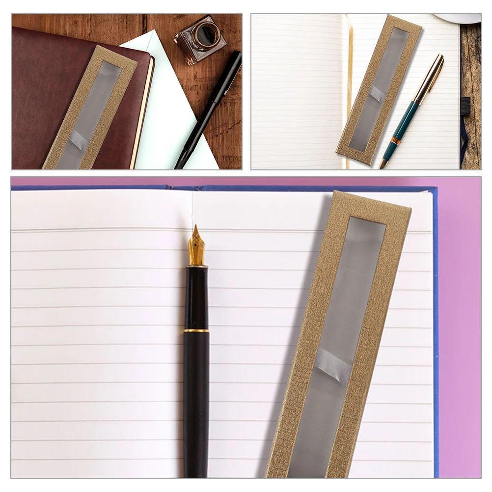 

3pcs Pen Boxes Stationery Case Blue Color Lightweight Portable Gift Packaging Ceremony Birthday Award Gel Fountain Empty