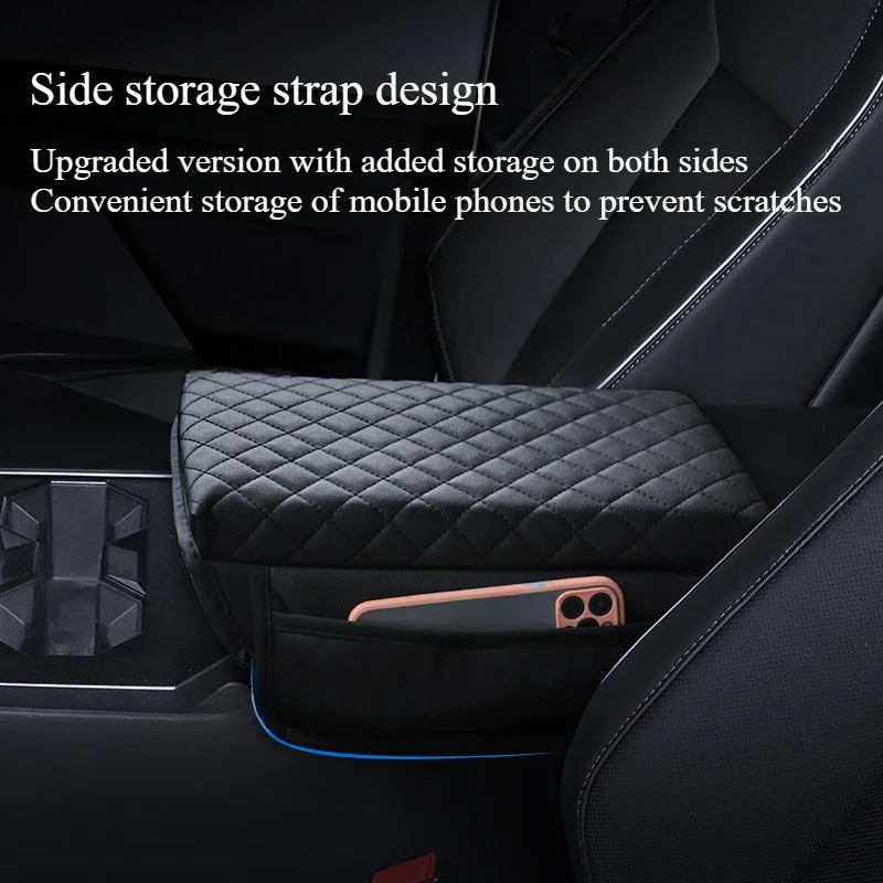 Armrest Box Cover for Tesla Cybertruck 2024 Leather Central Control Armrest Box Protective Cover for Cyber Pickup Accessories