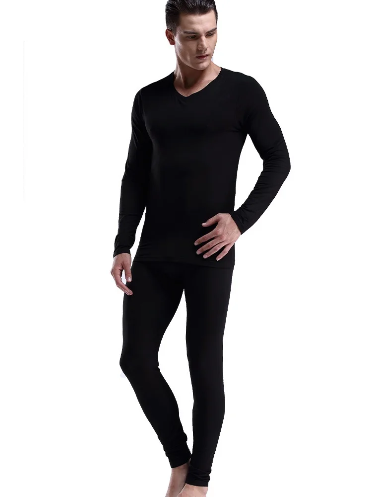 

5pcs Men's Modeler thin V-neck slim and comfortable underlay youth warm long Johns underwear suit