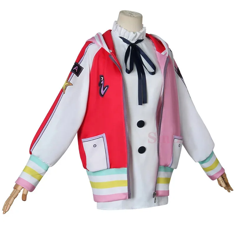 CyFILM Merah UTA Cosplay Anime ONE PIECE cosplay costume Shanks daughter girl pink jacket skirt sleeves woman dress coat suit view 2