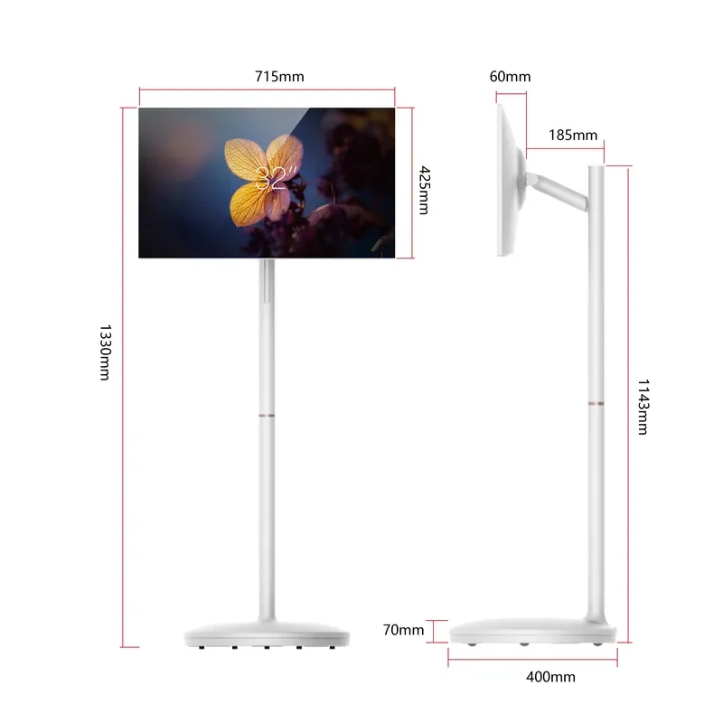 32 Inch 128GB Camera Android OS Battery Powered Portable Smart Touch Screen Bedroom to Kitchen Movable Digital Signage