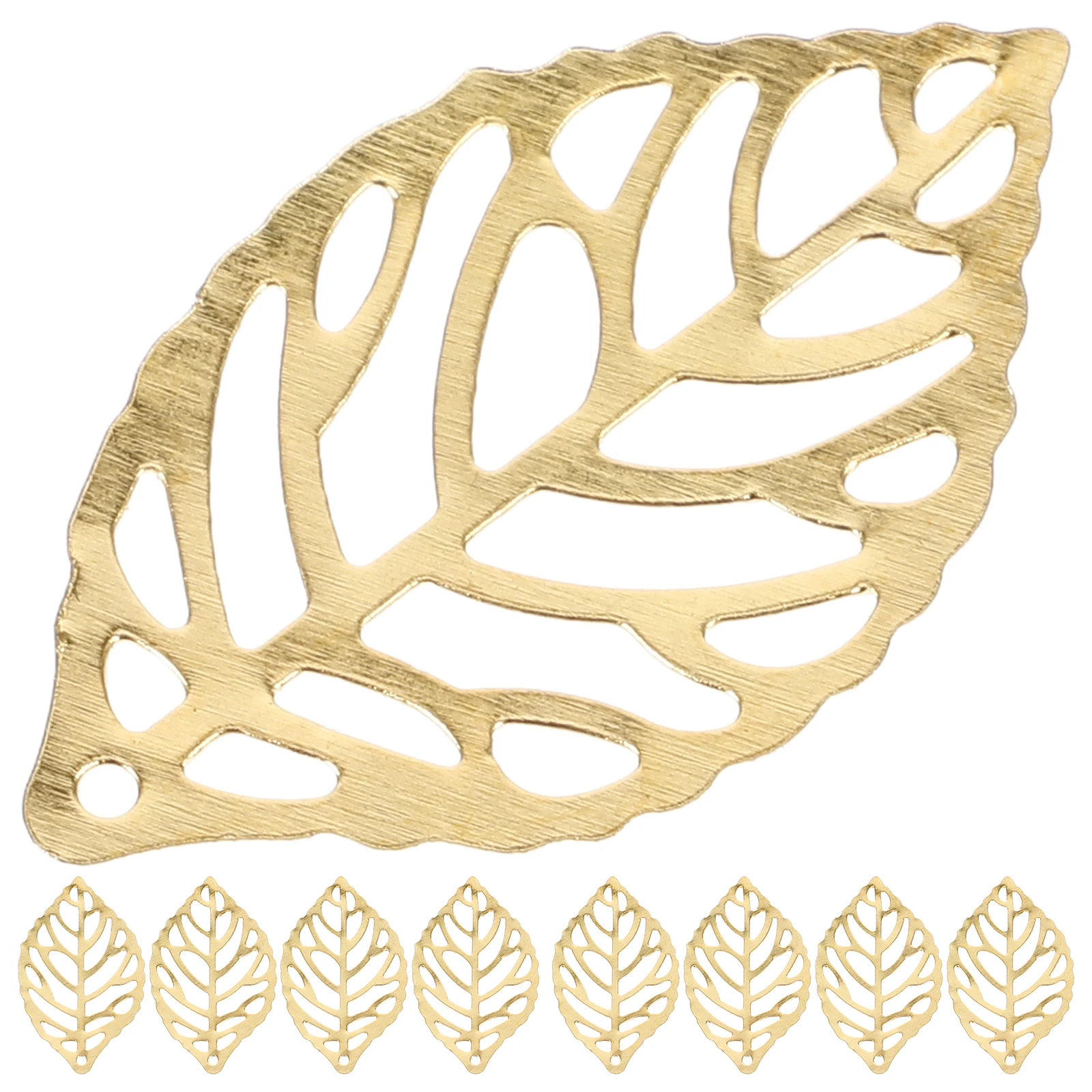 

100pcs Hollow Pierced Tree Leaf naments Bulk Decor Fall Crafts Alloy Earrings 35x20mm Golden DIY Jewelry Accessories