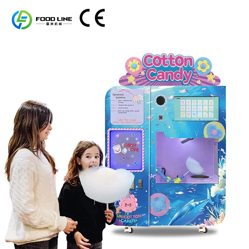 Customize Fully Automatic ODM Electric Cotton Candy Vending Machine Commercial Candy Floss Maker with High-Performance
