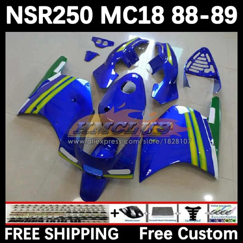 Body For HONDA NSR 250 R MC18 PGM2 NSR 250R NS250 NSR250R 88 89 93No.54 MC16 NSR250 R RR NSR250RR 1988 1989 movistar blu Fairing