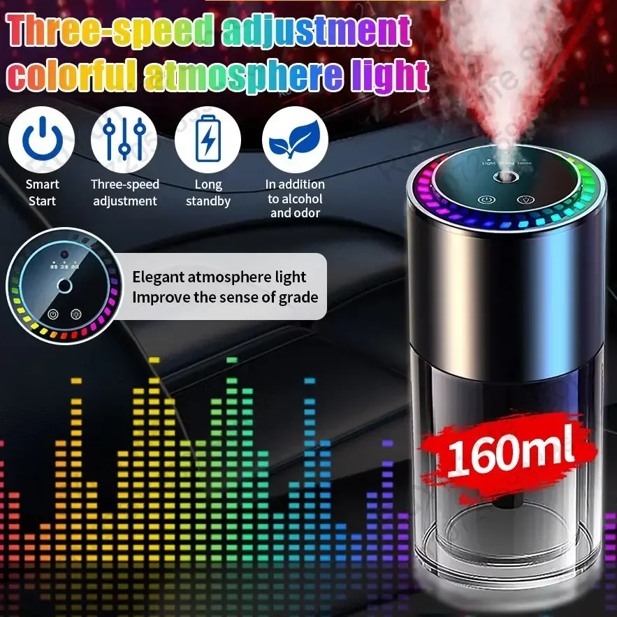 

160ml Large Capacity Car Air Freshener Smart Electric Diffuser with Starry Sky Pickup Light/Optional Perfume Lasts 6 Months