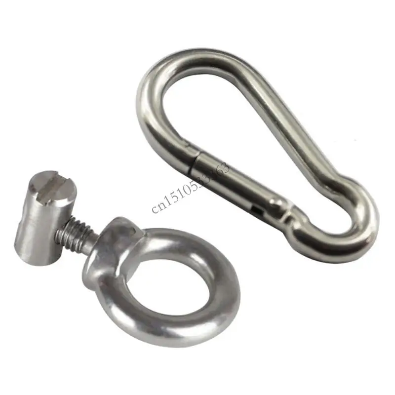 

090E Awning Stoppers Stops Motorhomes Stainless Steel 6mm Stopper with Carabiner