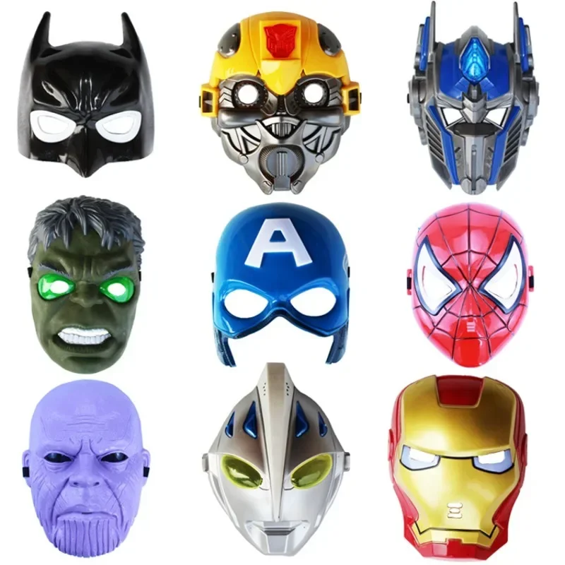 Hot Avengers Superhero Children\'s Marvel  Anime Spider Man Iron Man Captain America Hulk Full Cartoon Party Cosplay Mask Boy Toy