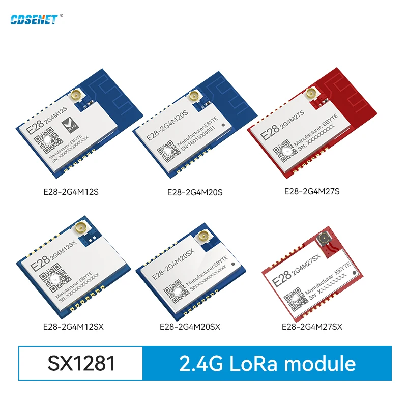 

2.4G SX1281 Lora SPI Wireless RF Module CDSENET E28-2G4M 12-27dbm 3-8KM Compatible BLE High Speed Lora SMD PCB PA+LNA GFSK FLRC