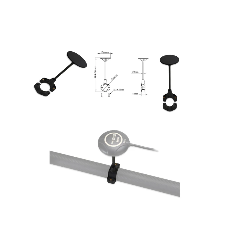 GPS Mount 25mm 30mm Clamp-on Plastic Practice Frame Accessories for 30mm 25mm Diameter Tubes Multi-rotor Helicopter