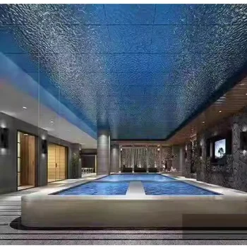 Plaque Personnalisée en Acier Inoxydable, Ondulation de l'Eau, Mur de Fond, Plafond, Miroir D.lique Gaufré, Onde Concave et Convexe, 30cm