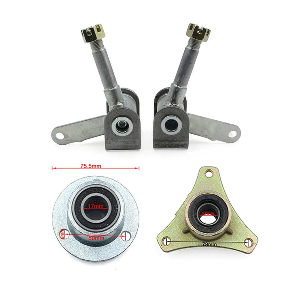 DIY Quad Go Kart Front Steering Wheel Tie Rod Ball Joint Gear Rack Shaft Kit With Brake & Throttle Pedals 5