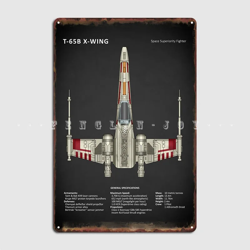 The X Wing Fighter Metal Plaque Poster Cinema Garage Club Bar Printing Poster Tin Sign Posters