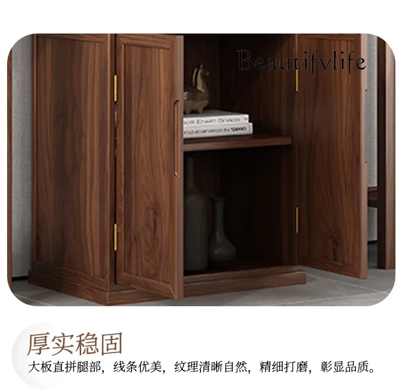 a Nordic new Chinese solid wood Buddhist niche vertical cabinet with door living room household Buddhist cabinet