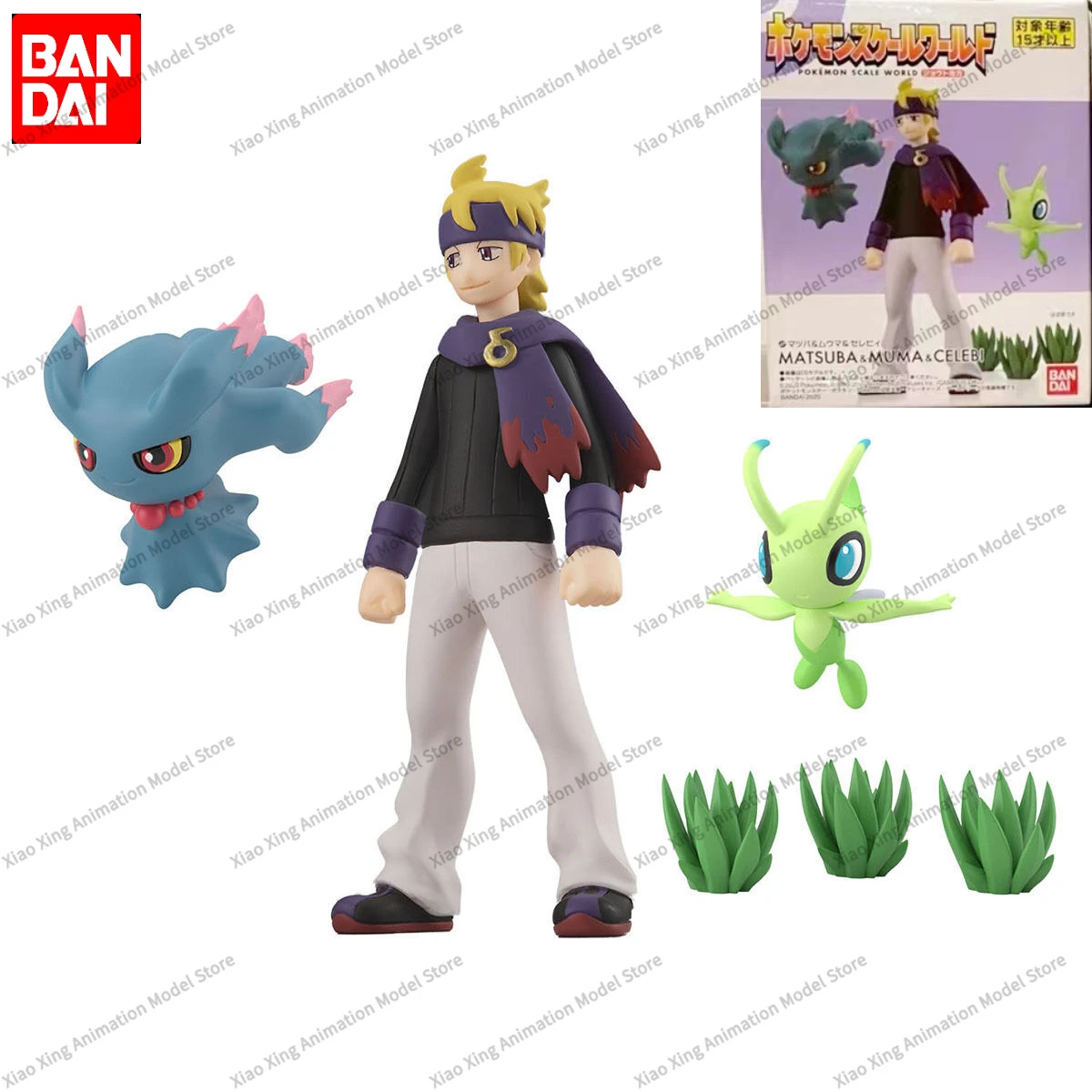 In Stock Bandai Original Pokemon Scale World Morty Misdreavus Celebi Traunfugil PVC Action Figure Pokemon Go Cute Toys Gift