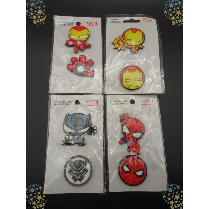 Marvel The Avengers Iron Man Spiderman Black Panther New Simple Creative Animation Picture Soft Glue Refrigerator Magnet Sticker