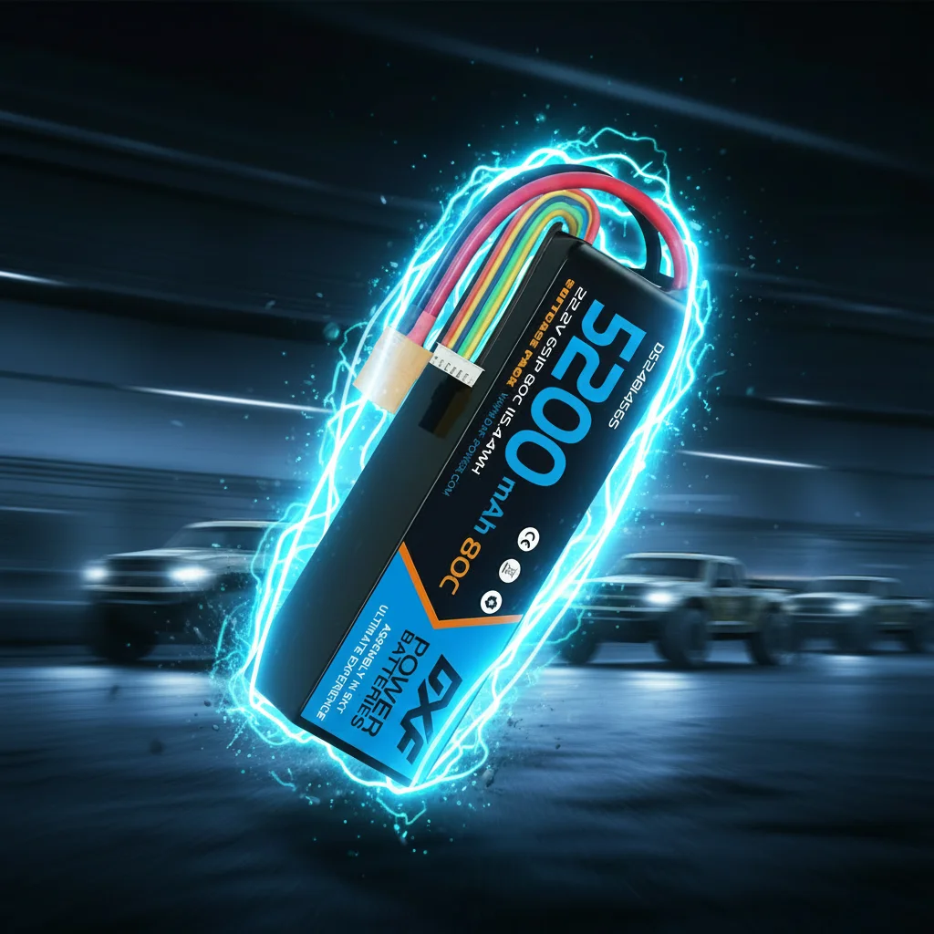 22,2V 6S Lipo-Akku 80C 5200mAh mit EC5-Stecker Softcase für 1/8 Buggy Truggy Offroad-Auto Boot LKW Flugzeug UAV RACING