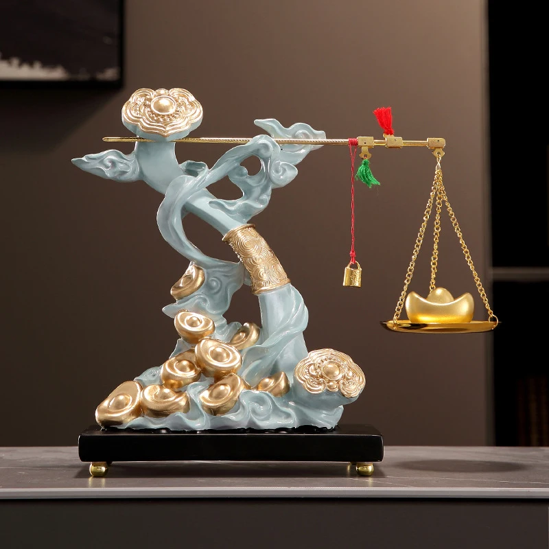 Auspicious fortune-bringing ornament for the living room, new Chinese-style home decor, high-end light luxury housewarming gift