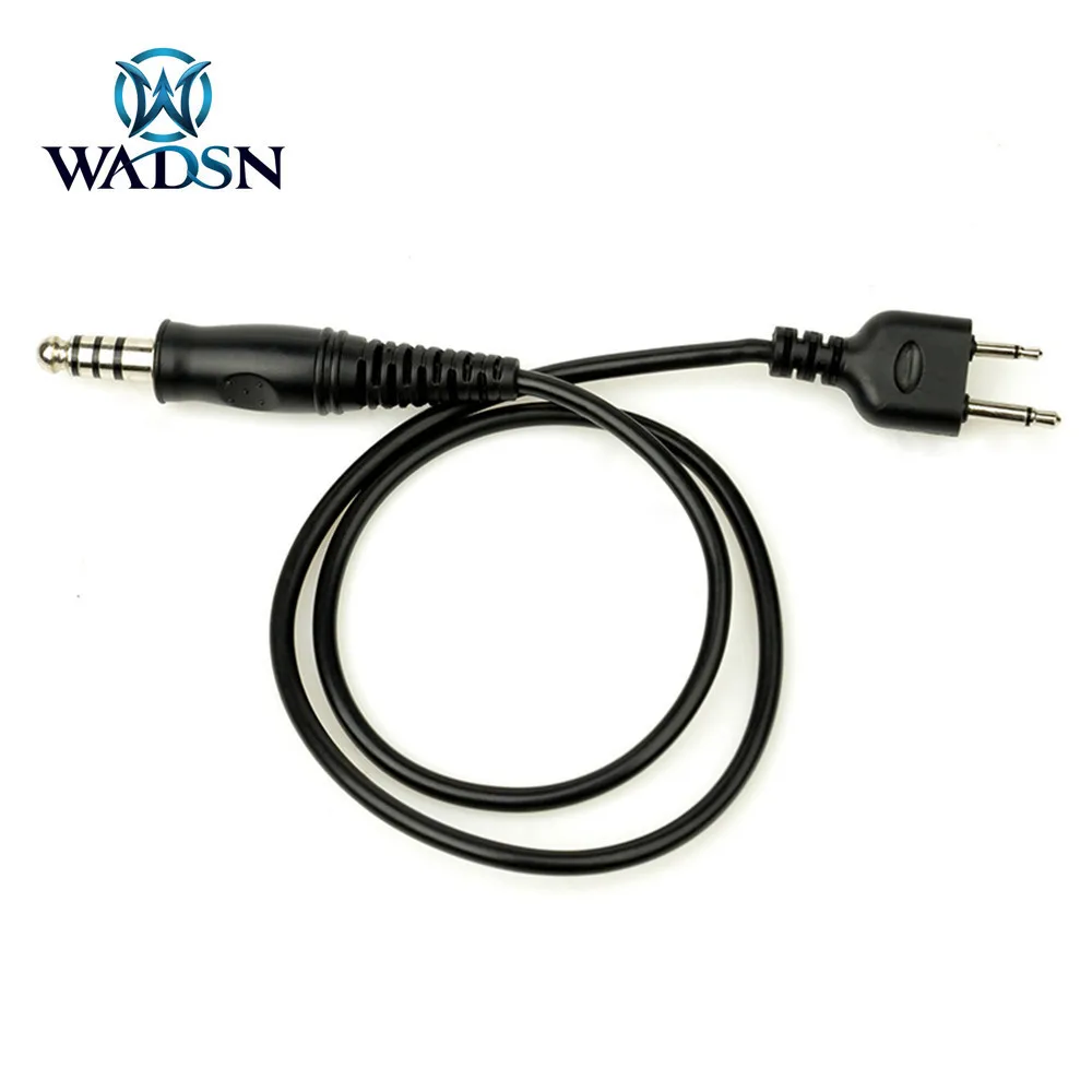 WADSN Tactical PTT a Walkie Talkie Plug Connect Wire 7MM Hunting PTT Kenwood Motorola Midland Yaesu Icom Plug