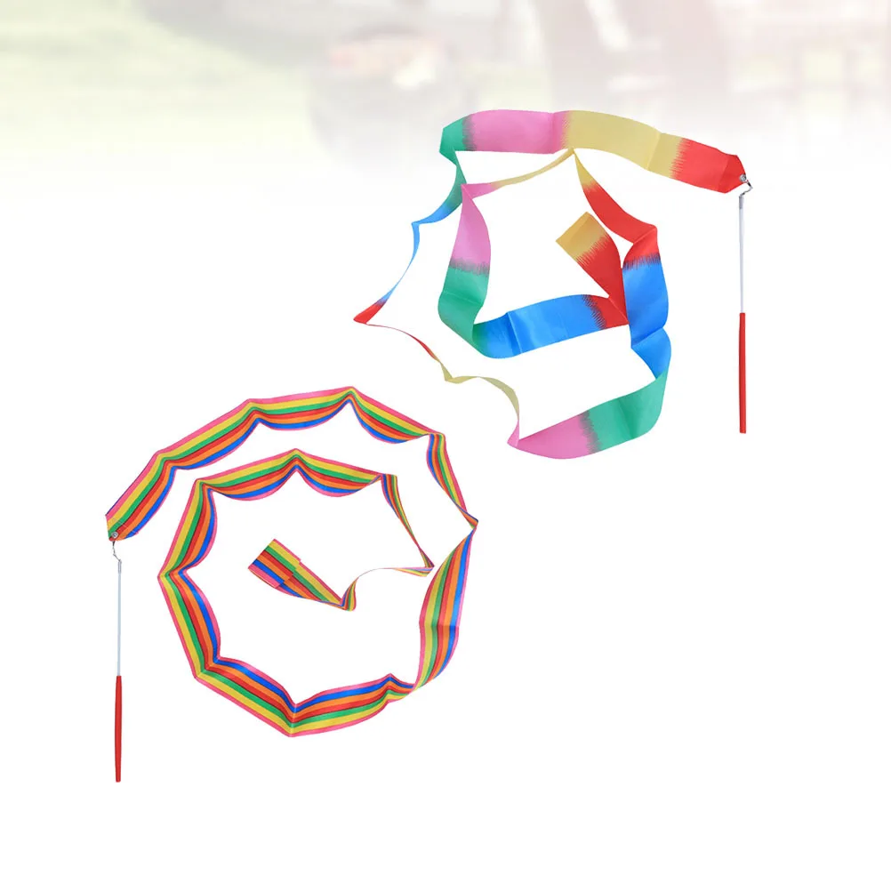 

4Pcs Colorful Rhythmic Gymnastics Ribbon 2m Long Dancing Streamers for Twirling Gym Training Dance Performance