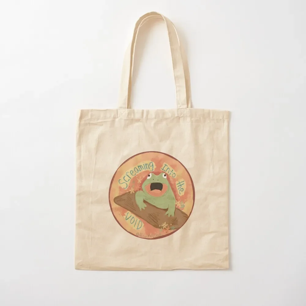 

Frog screaming into the void Tote Bag women bag tote bags aesthetic Tote Bag