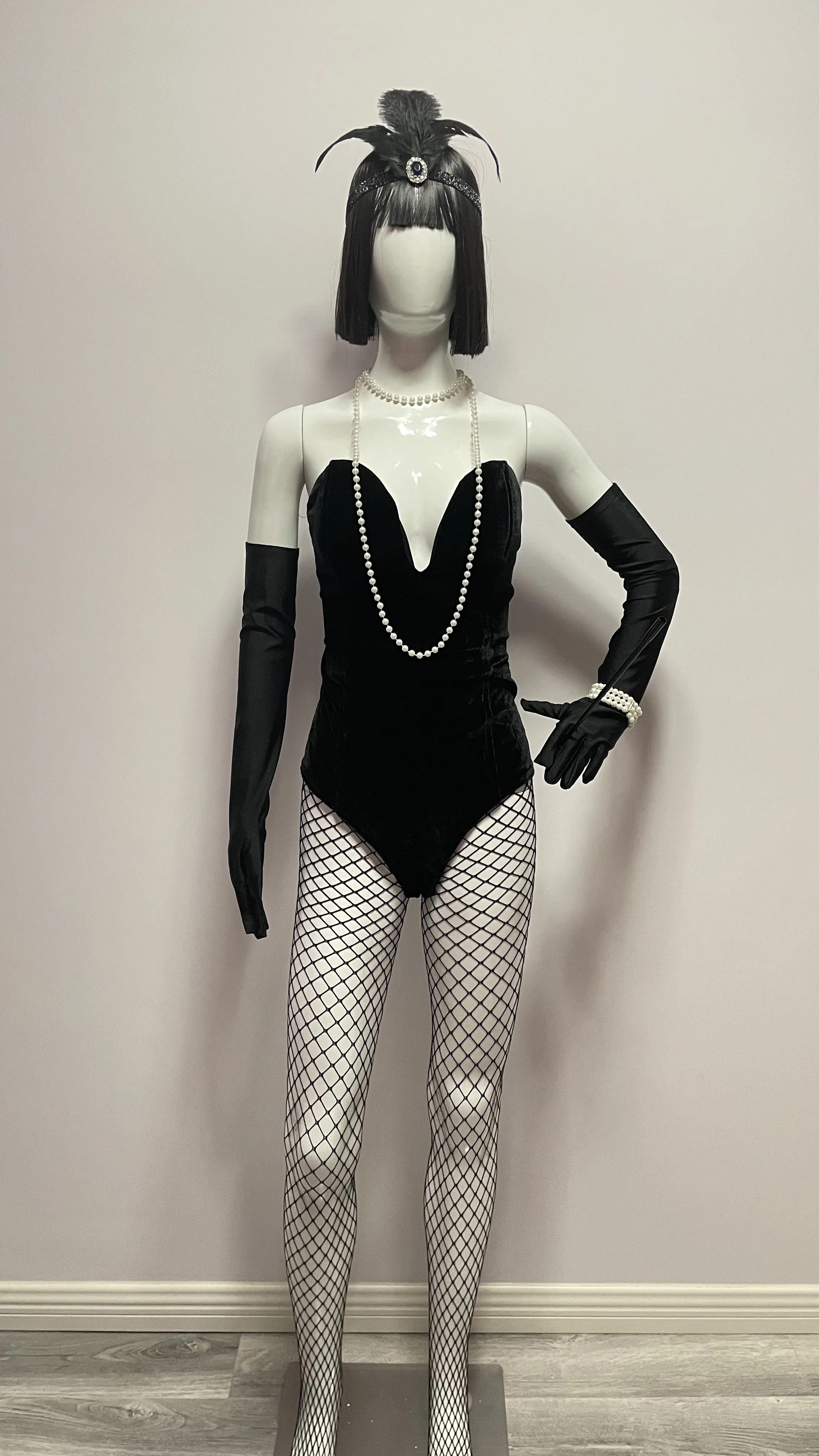 Nightclub Retro Gogo Dance Stage Costume Velvet Bodysuit Rave Outfit Leader Dancer Performance Clothes Pole Dancewear