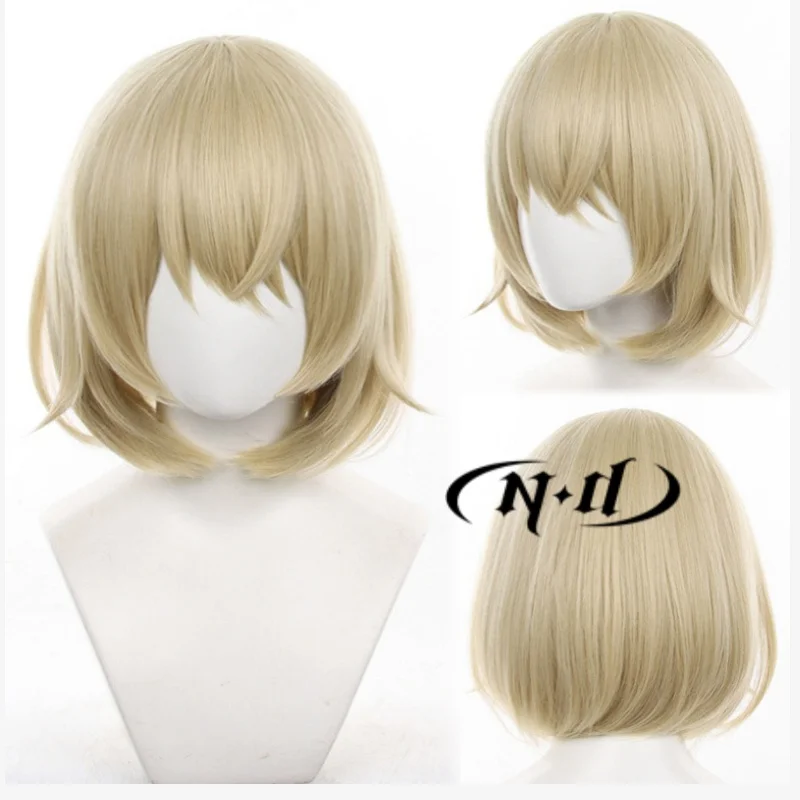 ND Falin Touden Cosplay-Perücke, Anime Delicious in Dungeon, Cosplay, kurzes aschblondes Haar für Kostüm, Halloween, Mottoparty