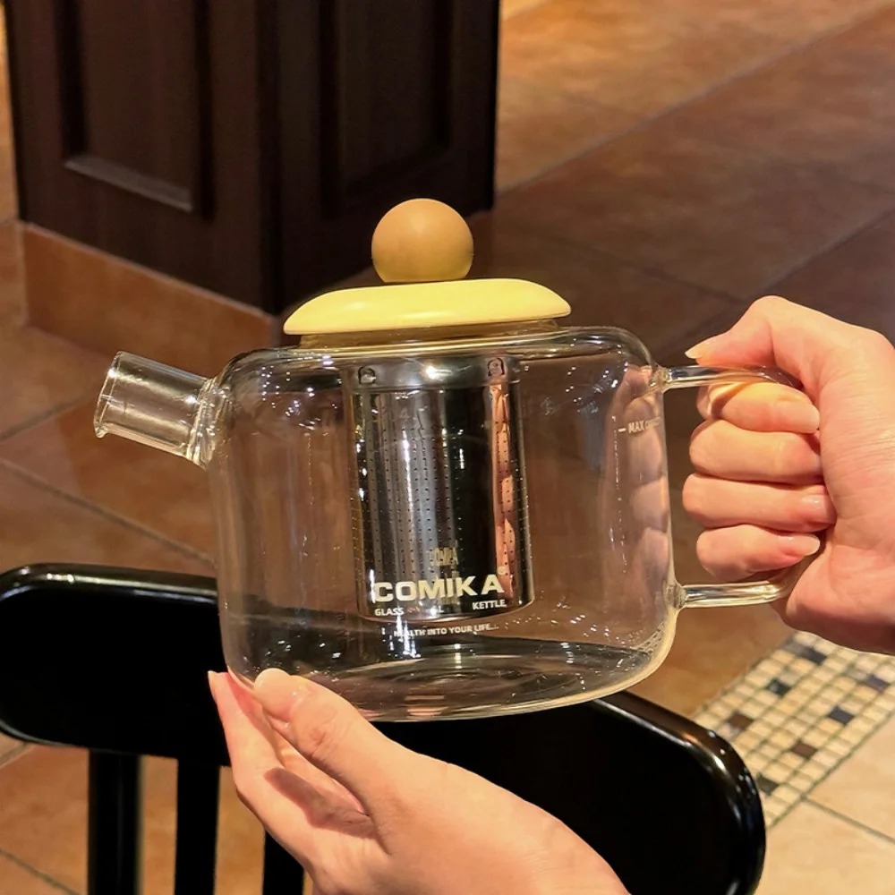1000ML Glass Teapot Removable Stainless Infuser For Scented tea Heat-Resistant High Borosilicate Glass Tea Pot With Handle