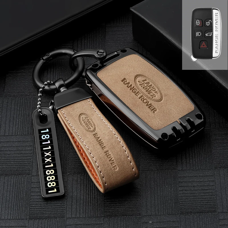 New Leather Car Smart Remote Key Fob Case Cover Shell Bag For Land Rover A9 Range Rover Evoque Freelander Discovery Accessaries view 4