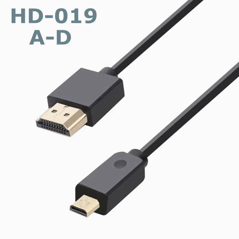 1ft-5ft High Speed Micro HDMI-compatible Male to Male 4K 3D 1080P for Tablet Camcorder OD 3.2mm Ultra Thin Cable