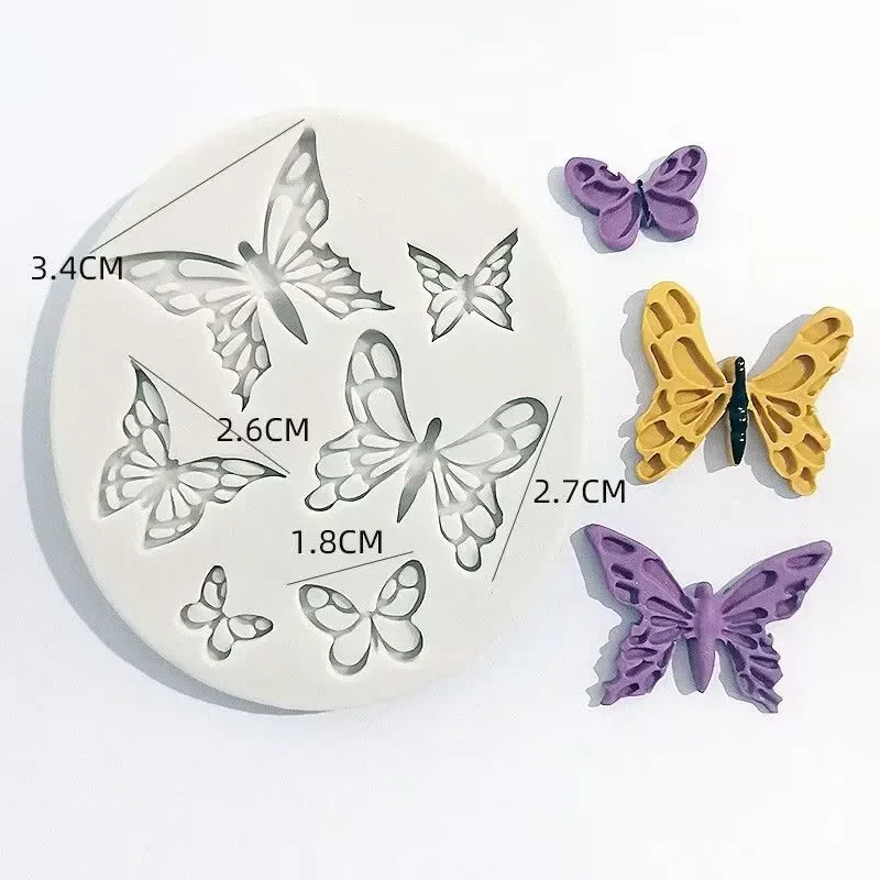 Butterfly Flying Fondant Silicone Mold Sugarcraft Birthday Wedding Cake Decorating Tools Resin Chocolate Molds Mold for Baking