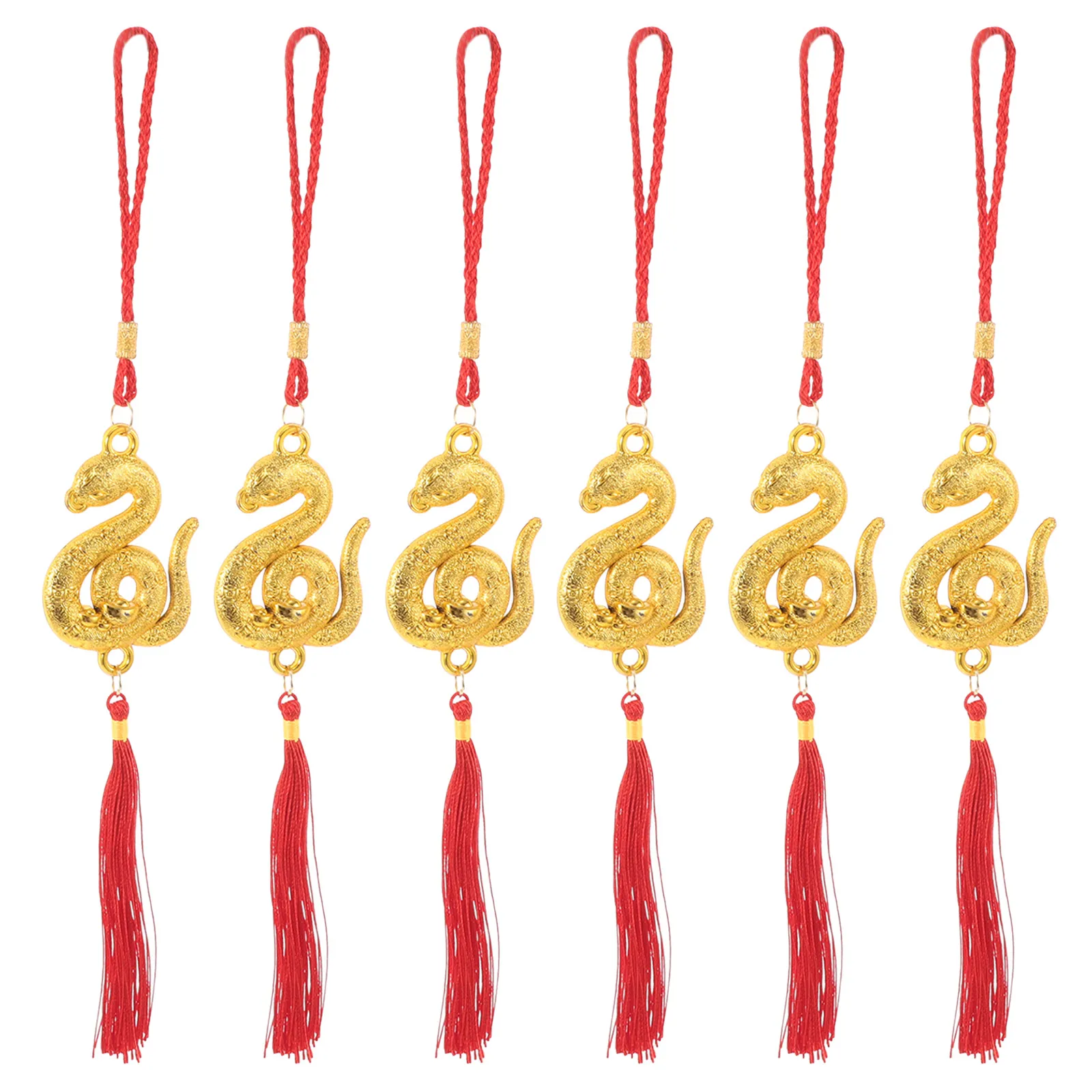 

6Pcs 2025 Snake Year Chinese New Year Decor Traditional Pendants Hanging Ornaments for Festival Home Car Hanging Ornaments