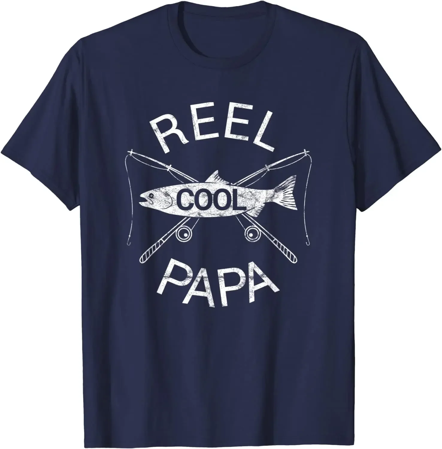 Father's Day Gifts Funny Fishing Reel Cool Papa Dad T-Shirt Oversized T Shirt Cotton Daily Four Seasons Tees Streetwear