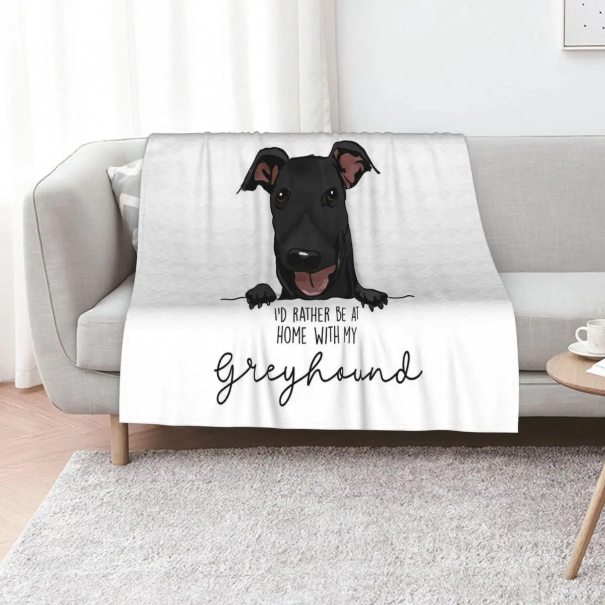 Ia??d rather be at home with my Greyhound Throw Blanket Giant Sofa Baby Luxury Designer Sofas Personalized Gift Blankets