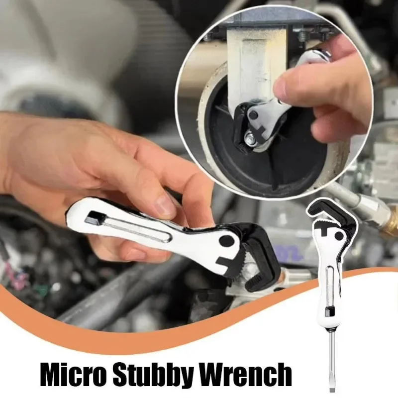 Micro Stubby Pipe Vise Wrench Portable Multifunctional Wrench Universal Self Adjusting 2 In 1 Wrench Tool For Tight Spaces