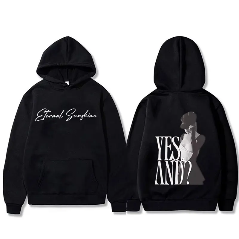 

Ariana Grande Yes and Double Sided Graphic Hoodie Unisex Casual Fashion Oversized Sweatshirt Men Women's Hip Hop Rock Hoodies