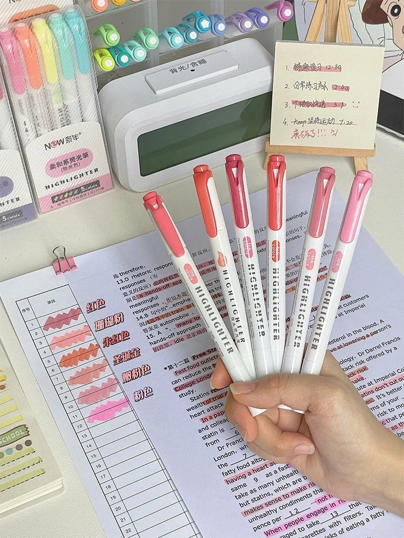 5/15PC Fluoreszierende Stift Set Student Kennzeichnung Strich Schlüssel Kennzeichnung Stift Hohe Schönheit Farbe Handbuch Stift Charge – Detail 13