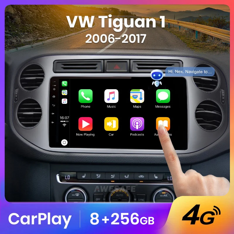 AWESAFE Wireless CarPlay Autoradio for VW Volkswagen Tiguan 1 NF 2006 2008-2016  Car Radio Multimedia Player Android Auto Stereo