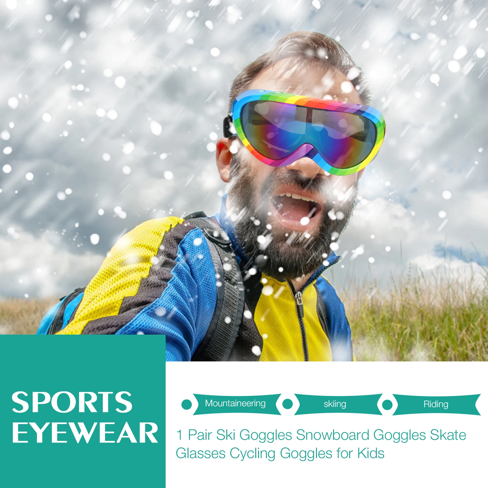UV Protection Goggles Skate Glasses Skiing Cycling Riding Convenient Mountaineering PC Anti-Glare Outdoor Sports Climbing