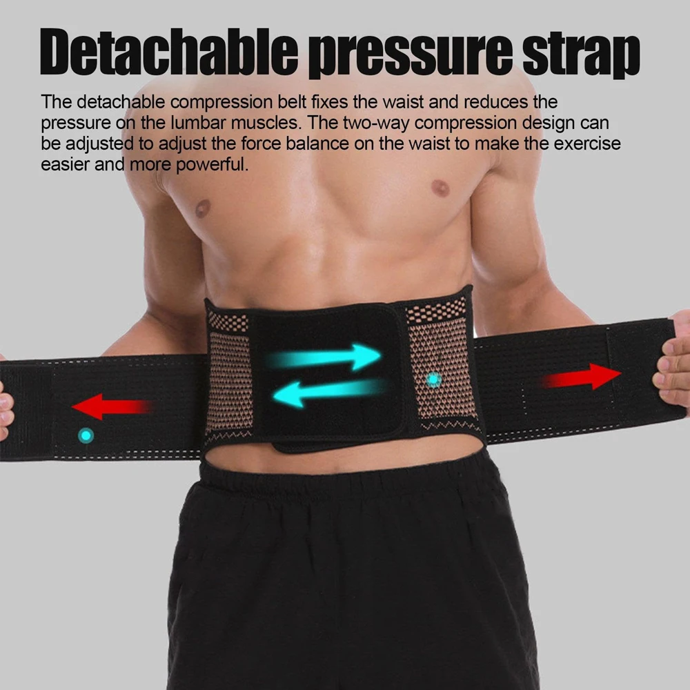 Copper Adjustable Rapid Relief Back Brace,Lower Back Pain,Herniated Disc,Sciatica,Scoliosis with Lumbar Support,For work