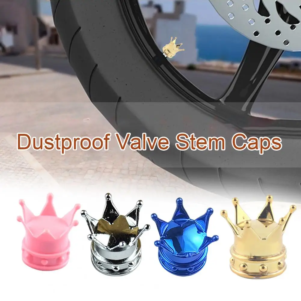 Corrosion-resistant Valve Covers Durable Crown Tire Valve Stem Caps for Cars Suvs Trucks Bikes Motorcycles Dust-proof Leak-proof