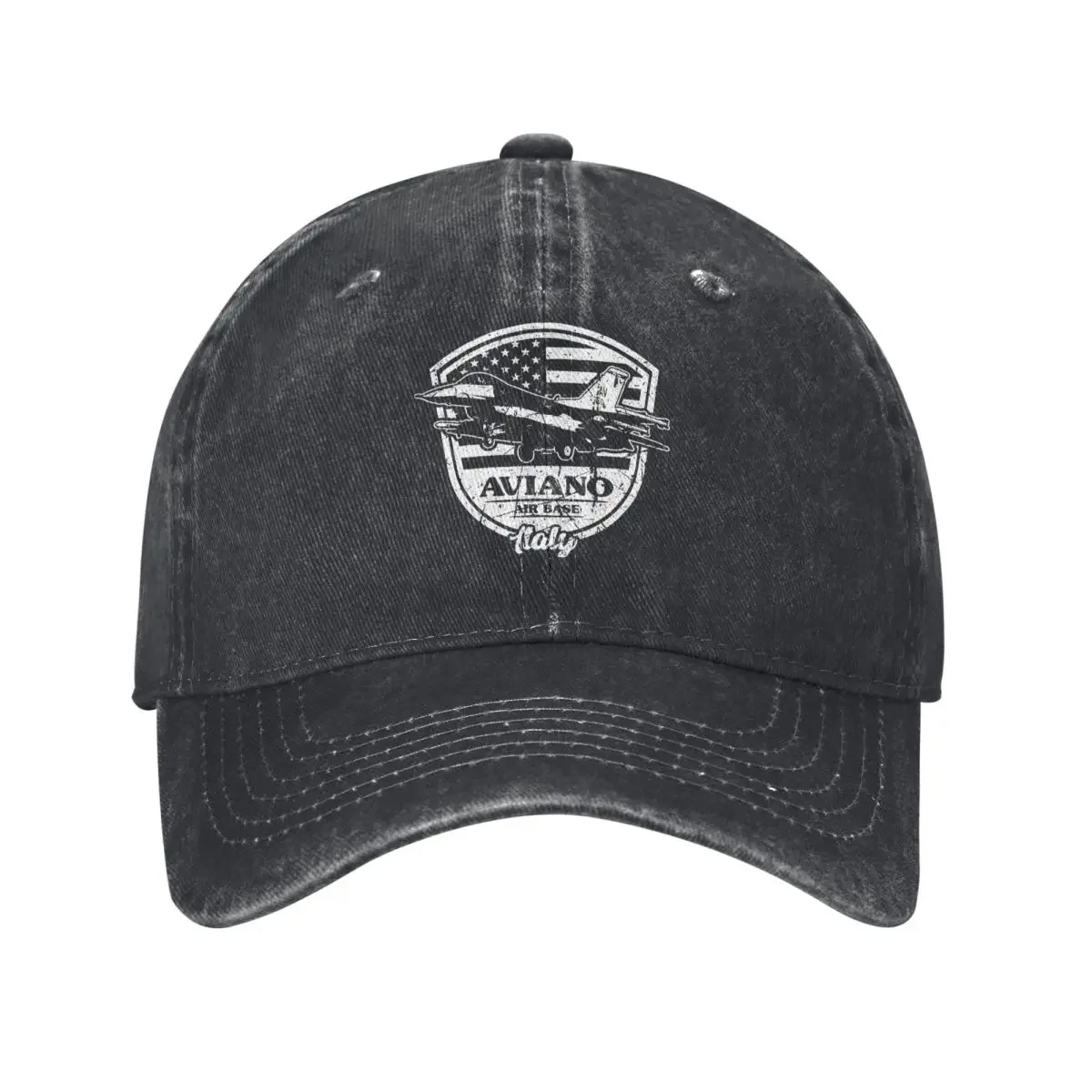 Aviano Air Base, USAF, F-16 denim Hat Lightweight Cap Female Baseball Cap For Men
