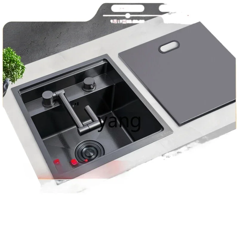 LH304 stainless steel bar invisible small sink with cover hidden mini vegetable basin