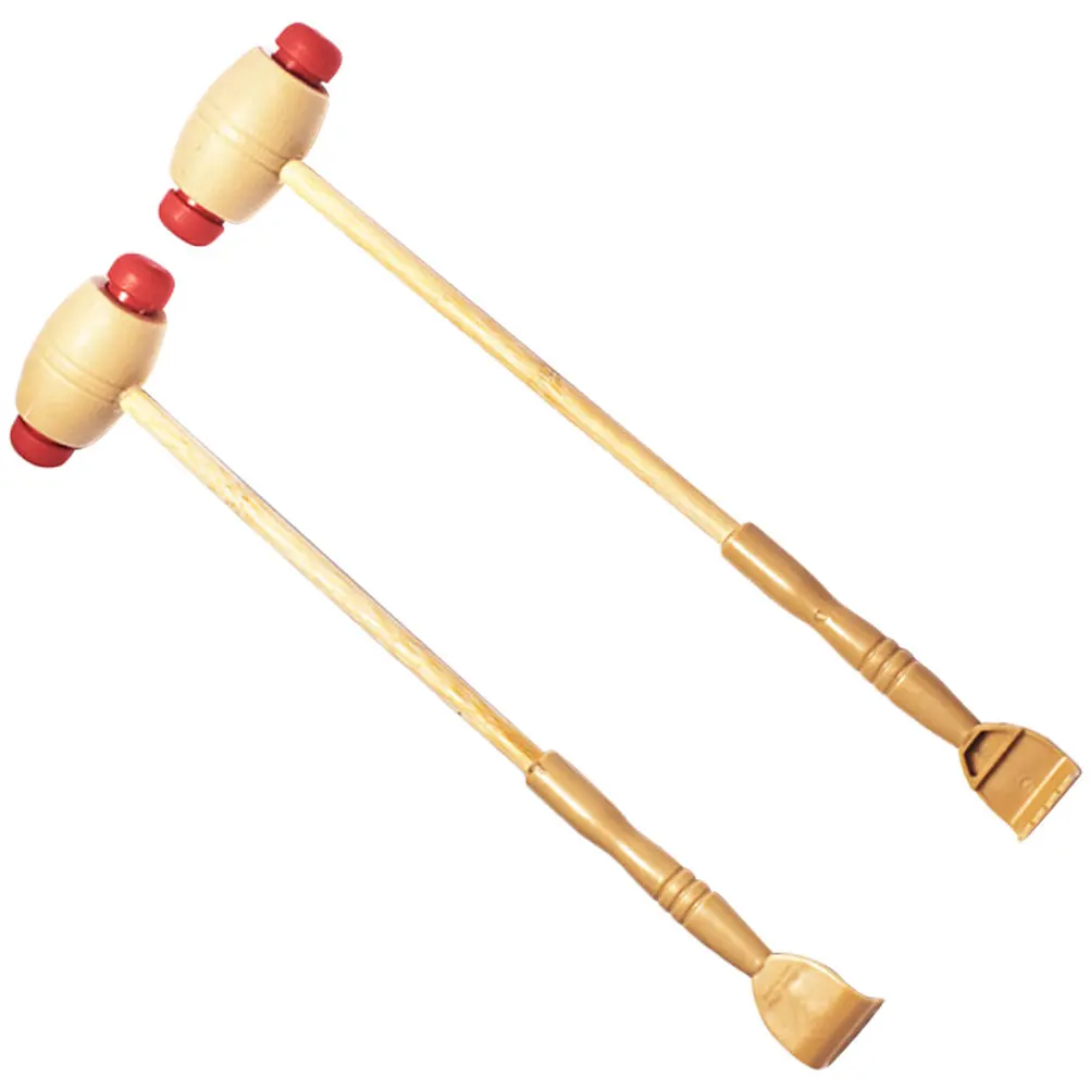 

Набор из 2 деревянных массажных молотков-скребков для спины для спортсменов, танцоров, терапевтов, для улучшения кровообращения и восстановления мышц, портативный