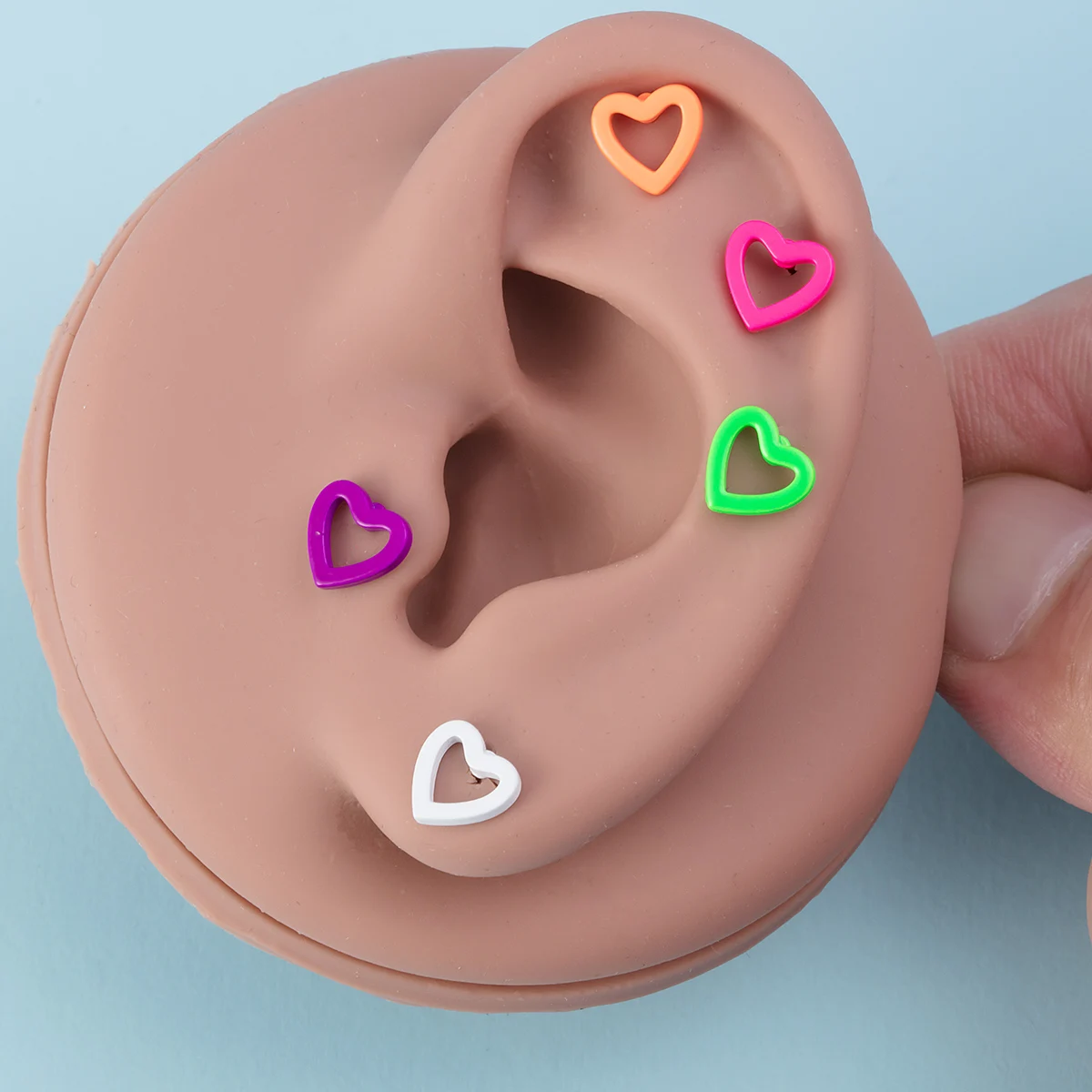 1/5 stücke bunte hohle Herz Ohr stecker für Frauen Ohr Piercing Stahl Lang hantel Tragus Knorpel Ohrring Helix Muschel niedlichen Schmuck – Detail 3