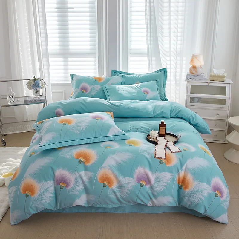 New Cotton Ecological Coarse Thickened Cotton Printed Four Piece Set