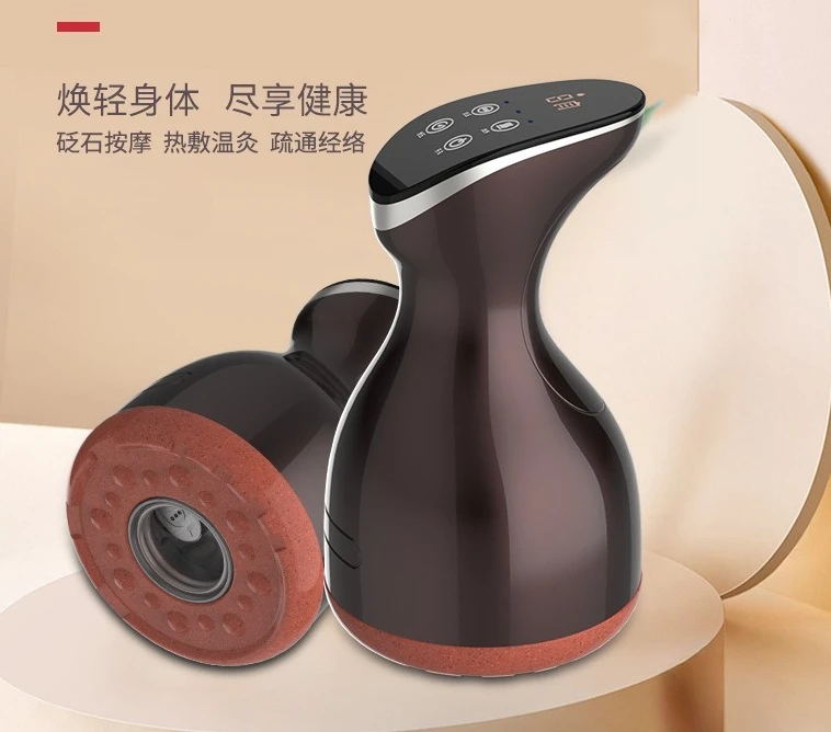 Bian Stone Warm Moxibustion Massager, Negative Pressure Scraping Instrument for Home & Beauty Salon