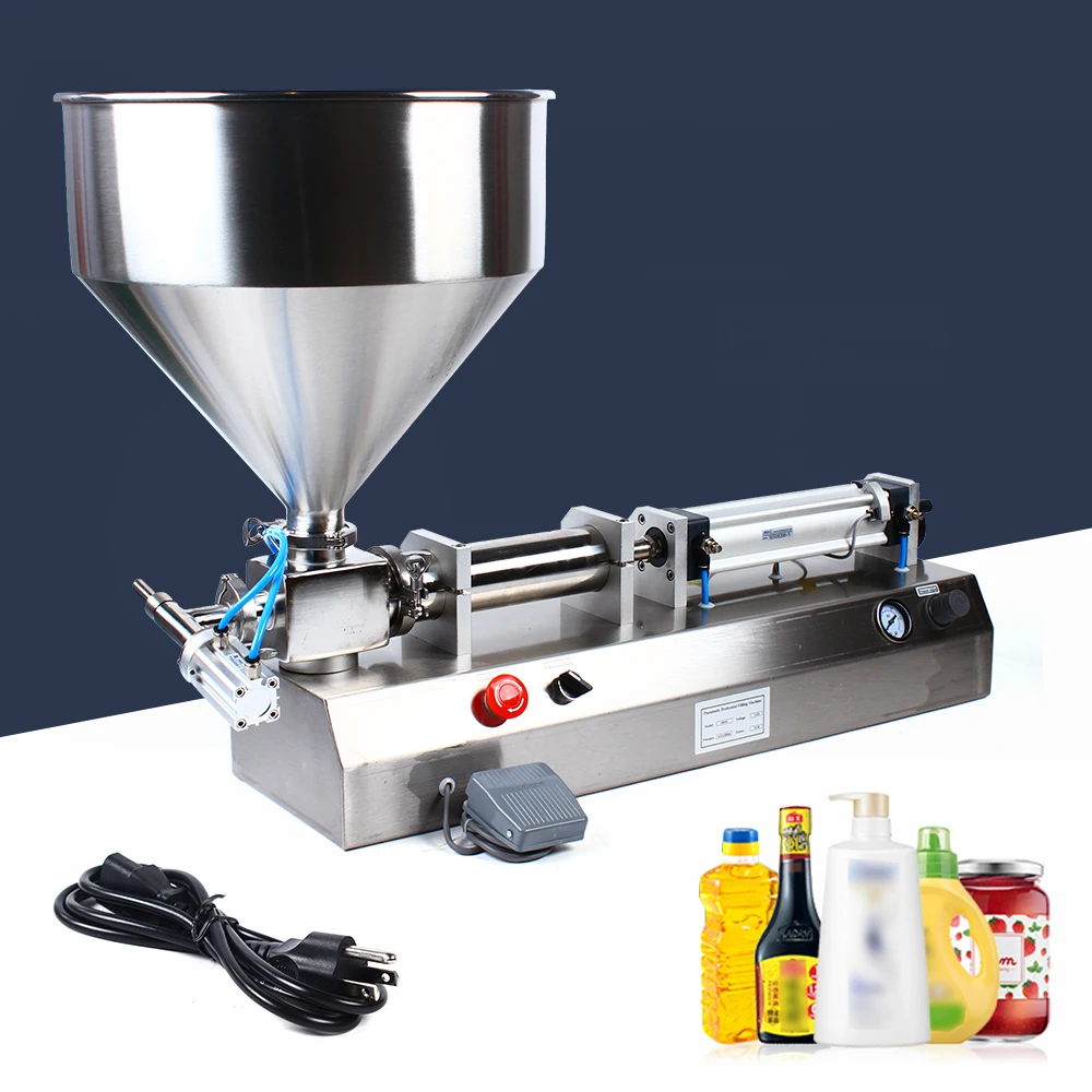 Pneumatic Liquid Filling Machine 50-500ml Semi-auto Paste Liquid Filler 110V