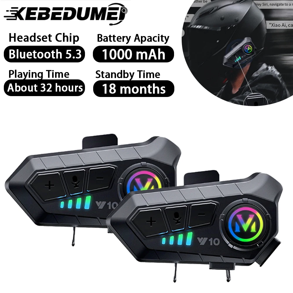 

Motorcycle Helmet Headset Bluetooth5.3 Earphone IPX6 Waterproof MP3 Player HD Sound Wireless Headphone with Mic Moto Accessories